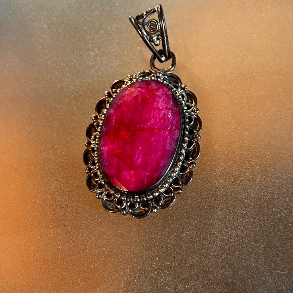 Vintage stauer ruby pendant